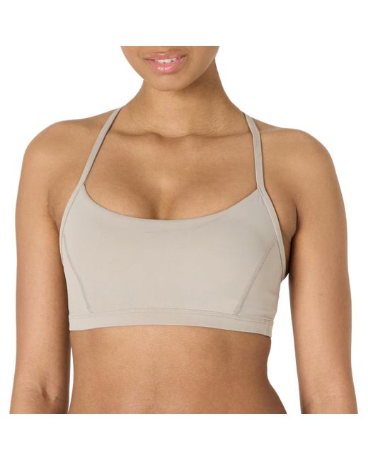 Amazon Essentials Gray Active Formflex Buttery Soft Light Support Y-back Thin Strap Yoga Sports Bra