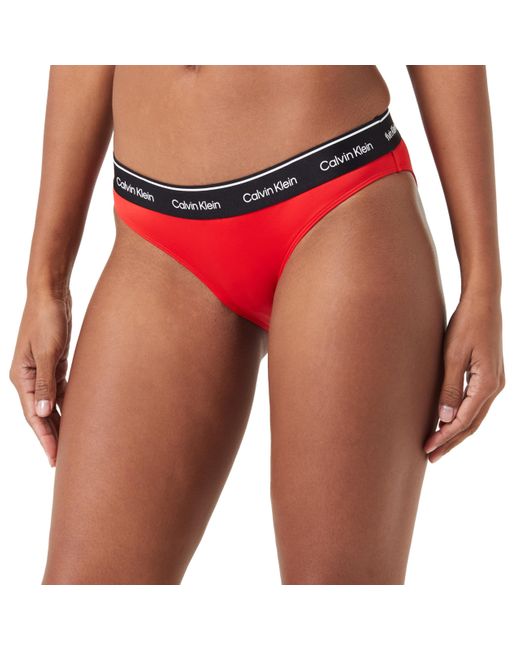 Calvin Klein Red Bikinihose mit Logobund