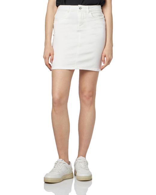 Vmluna HR Denim Skirt Mix Ga Gonna di Jeans di Vero Moda in White
