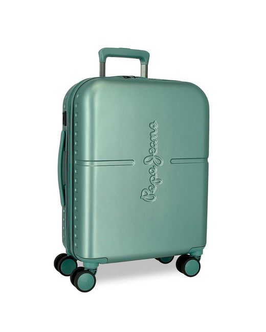 Pepe Jeans Green Highlight Cabin Suitcase Blue 40x55x20cm Hard Abs Closure Tsa Integrated 37l 2.95kg 4 Double Wheels Hand Luggage By Joumma Bags