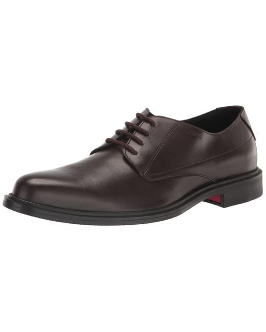 HUGO Black Kerr Leather Derby Shoe Oxford for men