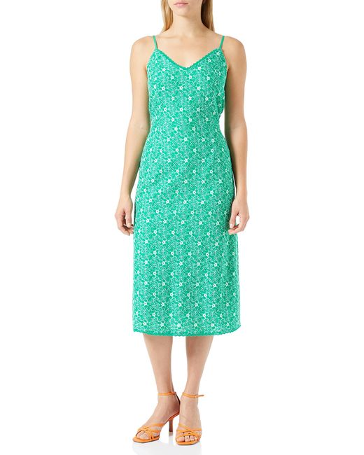 Vero Moda Green Bestseller A/s Vmsoney Lace Singlet Calf Dress Wvn