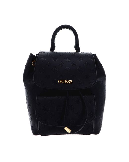 Borsa donna zaino Geva flap backpack ecopelle embossed nero B24GU01 PD895931 Media Guess en coloris Black