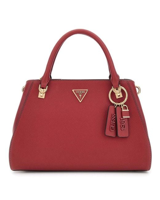 Guess Noelle Ii Luxury Satchel Garnet Shoulder Bag Dark Red Lyst UK