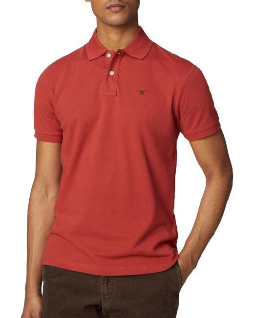 Hackett Red Slim Fit Logo Polo Shirt for men