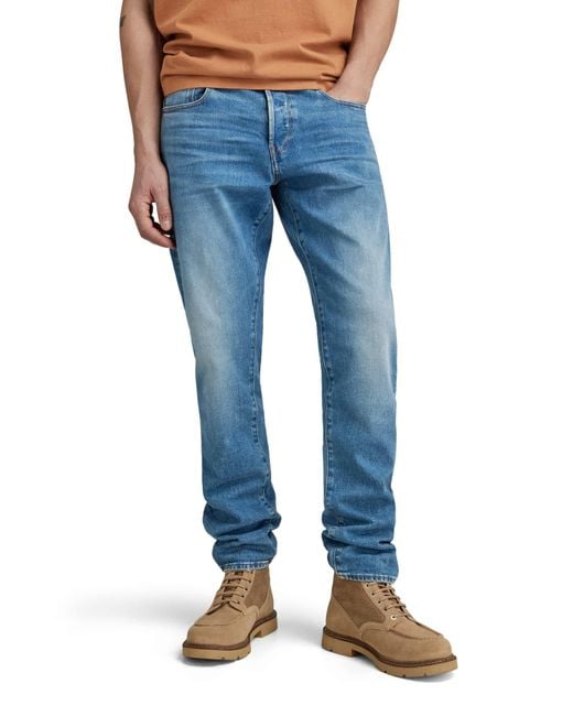 G-Star RAW 3301 Straight Tapered Jeans Voor in het Blue voor heren