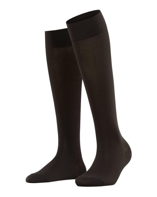 Falke Black Kniestrümpfe Cotton Touch W KH Baumwolle lang einfarbig 1 Paar