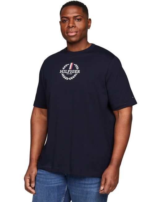 Tommy Hilfiger Bt-global Stripe Wreath Tee-b S/s T-shirts in het Blue voor heren