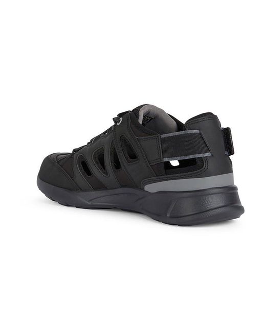 Geox Black U Sanzio D Sports Sandal for men