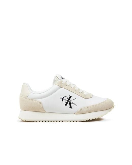 Calvin Klein White Runner Sneaker Retro Schuhe