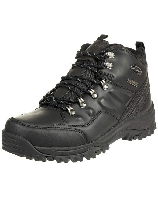 Skechers Relment-pelmo Hiking Boot, Black, 7 Medium Us for men