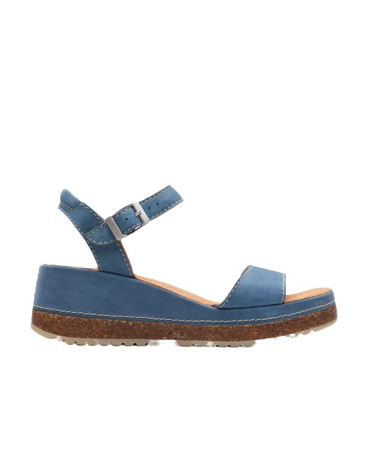 Clarks blue store suede wedge sandals