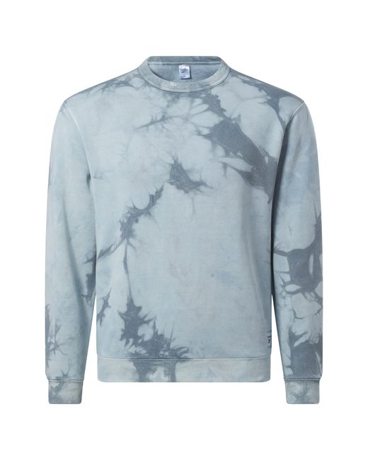 Reebok Blue 's Classics Natural Dye Fleece Marble Crew Sweatshirt