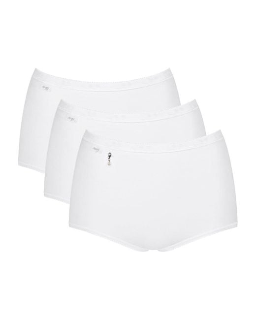 Sloggi Basic+ Pearl Maxi 3 Pack Briefs White Pearl White 6xl - 26