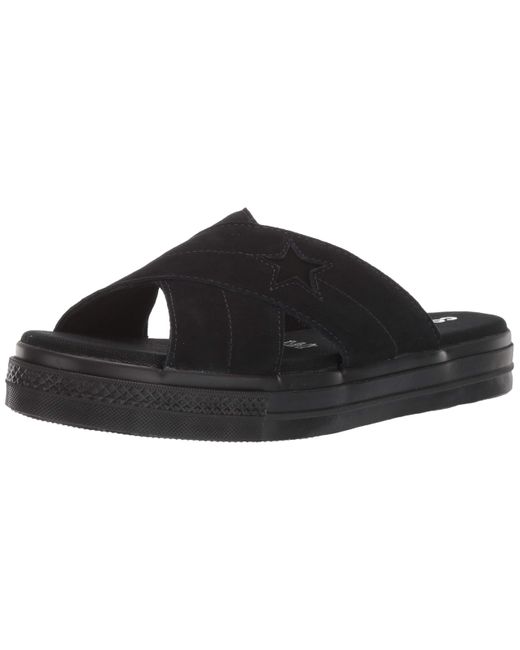 one star suede sandal slip