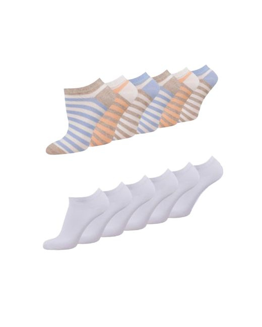 Tom Tailor White Bequeme Socken - Socken für den Alltag und Freizeit orange stripes 39-42 - im praktischen 12er
