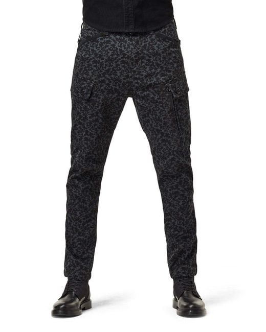 G-Star RAW Black Roxic Straight Tapered Cargo Pant for men