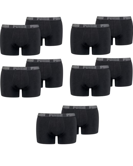PUMA 10 er Pack Boxer Shorts/Schwarz/Size M/ Unterhose in Black für Herren