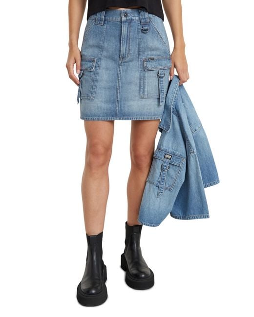 G-Star RAW Blue Viktoria Utility Mini Skirt Wmn