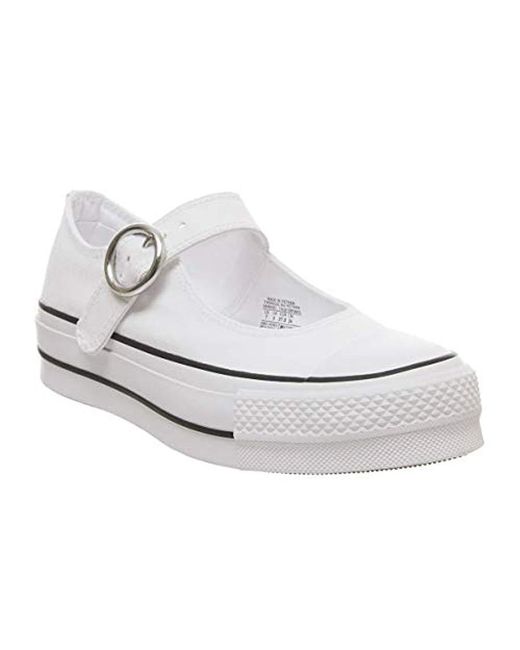 Converse White All Star Mary Jane Ox Trainers