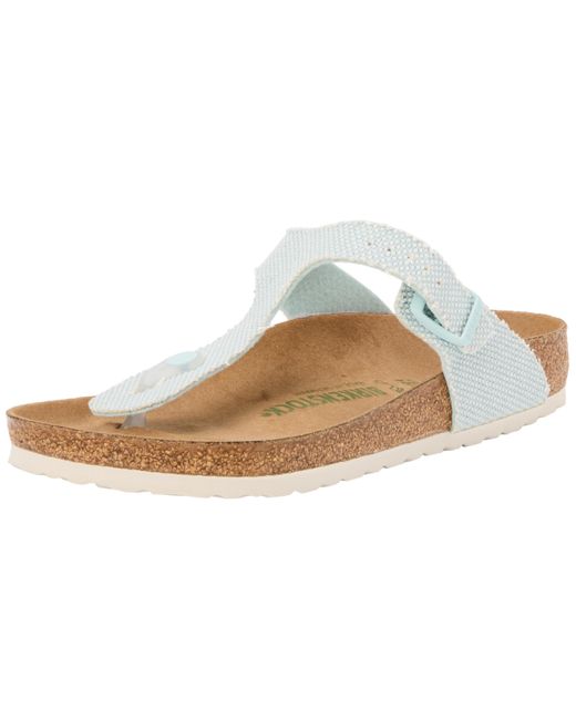 Birkenstock White Gizeh Surf Green Veg