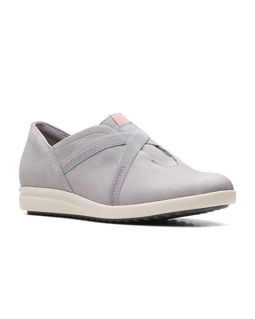 Clarks Gray Tamzen Strap Grey Nubuck 7 M