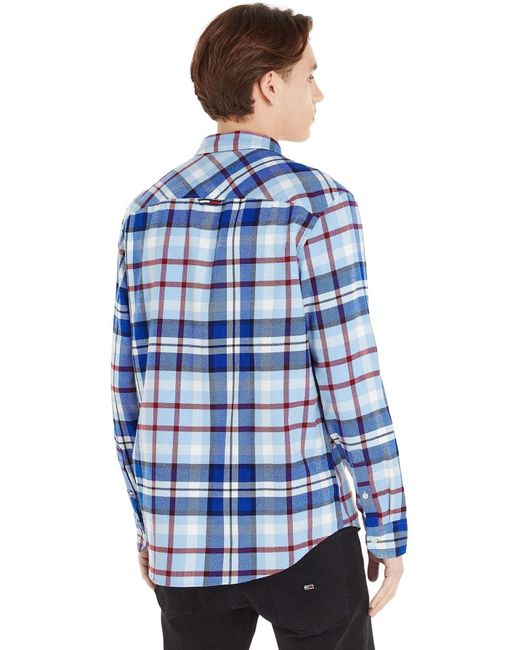 Tommy Jeans Chemise Essential Check Shirt Chemise Casual Tommy Hilfiger pour homme en coloris Blue