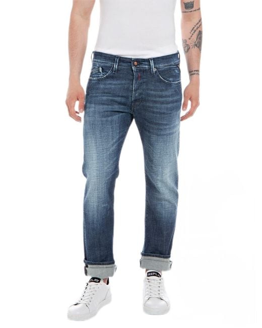 Replay Waitom jeans mit normaler passform – klassisches dunkelblau in Blue für Herren