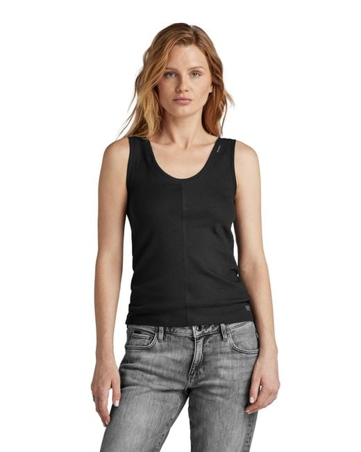 G-Star RAW Front Seam Tanktop in het Black