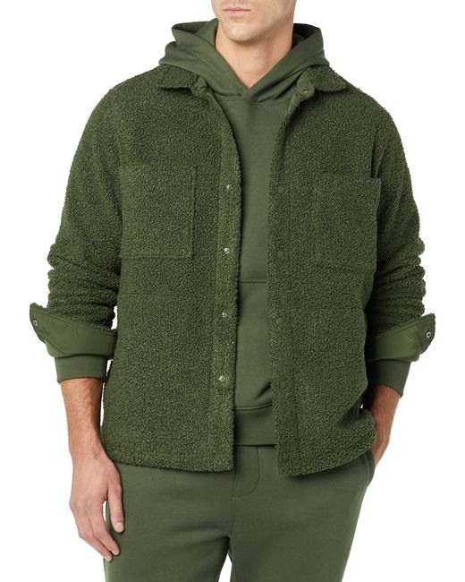 Amazon Essentials Recycled Polyester Sherpa Jacket in Green for Men | Lyst