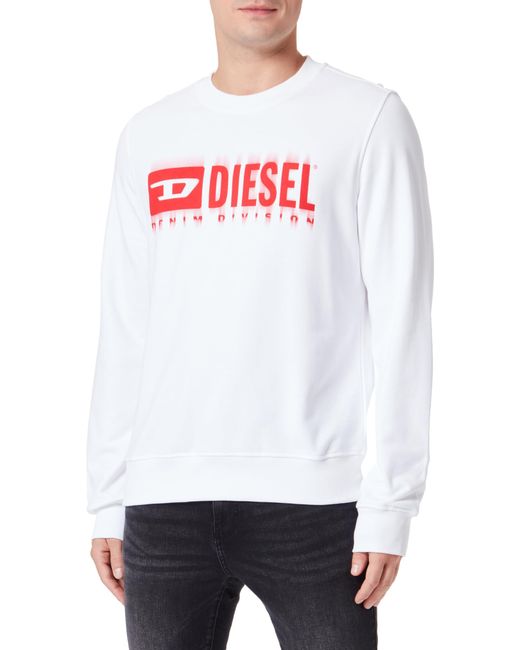 DIESEL White Modern S-gymn-l8 Sweater for men