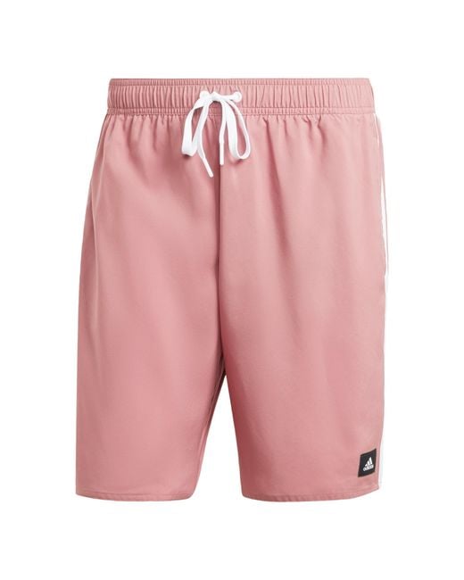 Adidas 3s Clx Zwemshort Klassieke Lengte in het Pink voor heren