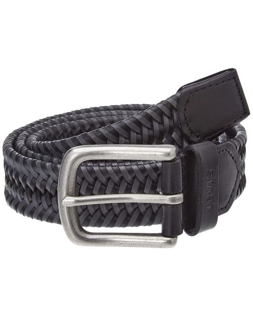 Levi's Black Woven Leather Stretch Belt for men