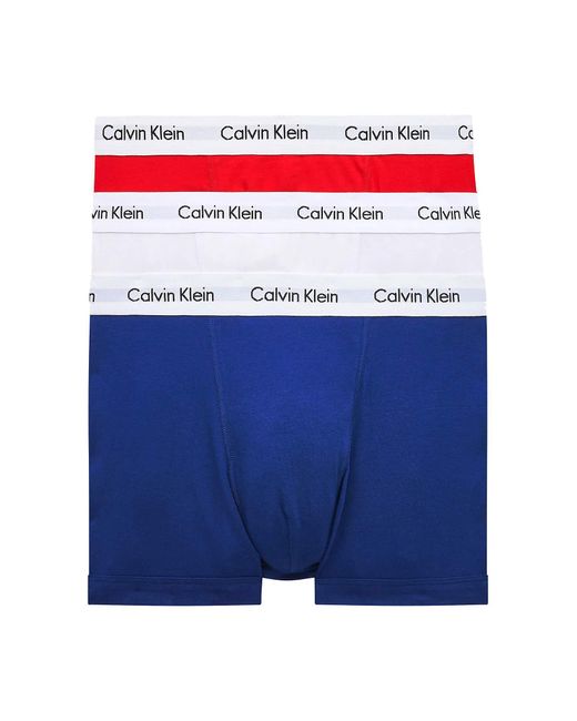 Calvin Klein Onderbroek 3p Trunk,meerkleurig in het Blue voor heren