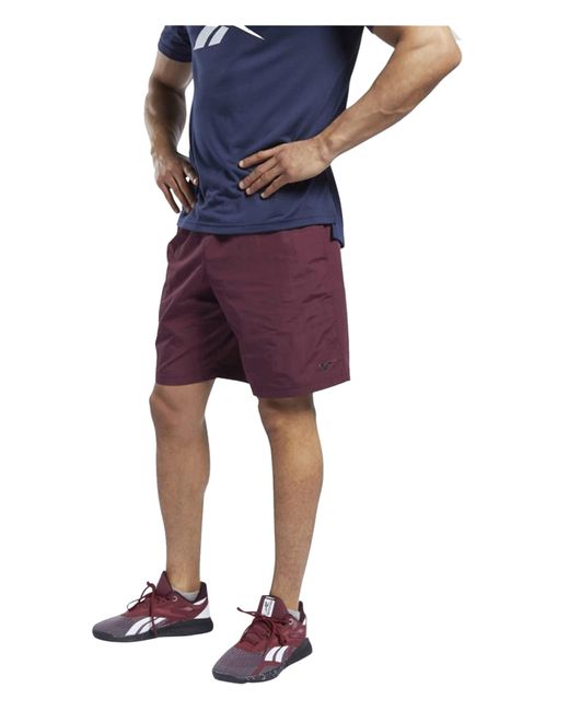 Reebok Blue S Utility Athletic Workout Shorts for men