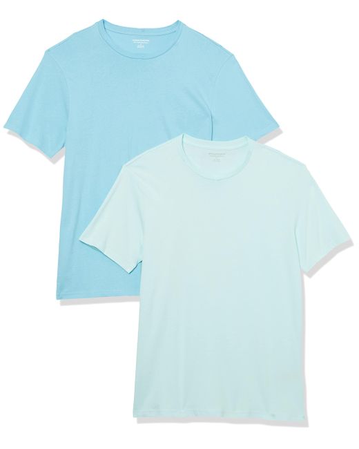 Maglietta Girocollo a iche Corte con Taschino Uomo di Amazon Essentials in Blue da Uomo