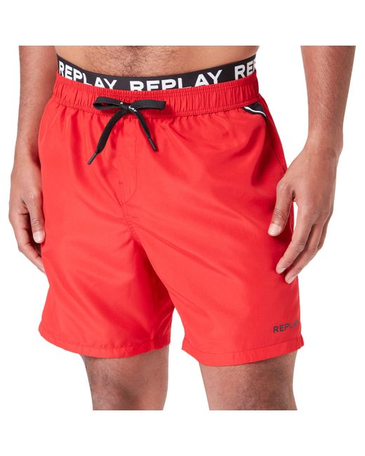 Replay Red Lm1096 Board Shorts for men