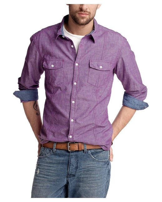 Esprit Edc By Vrijetijdshemd Slim Fit 122cc2f002 in het Purple voor heren