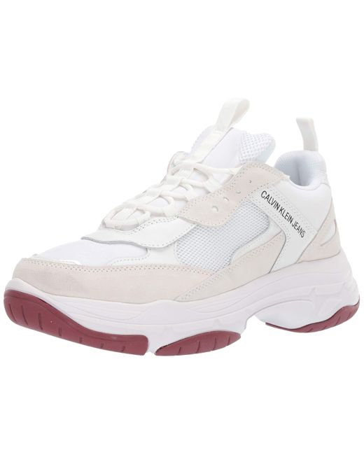 calvin klein white marvin trainers