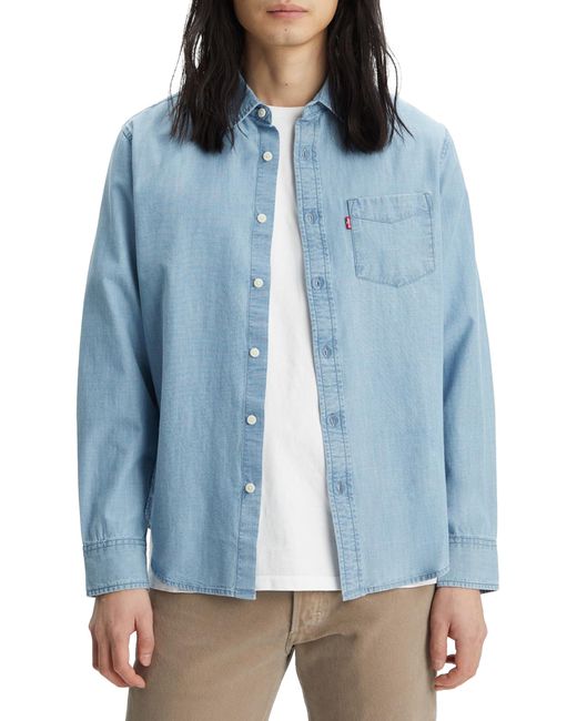 Levi's Sunset 1 Pocket Standaard Overhemd Met Button-down-kraag Voor in het Blue voor heren