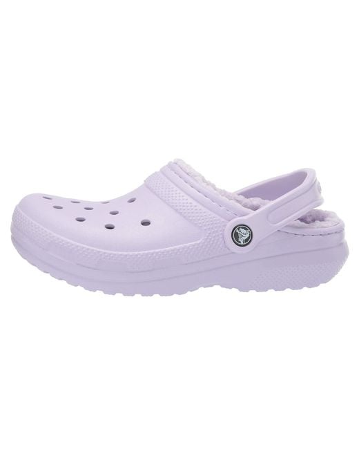 CROCSTM Purple Unisex Adult Classic Lined | Warm And Fuzzy Slippers Clog