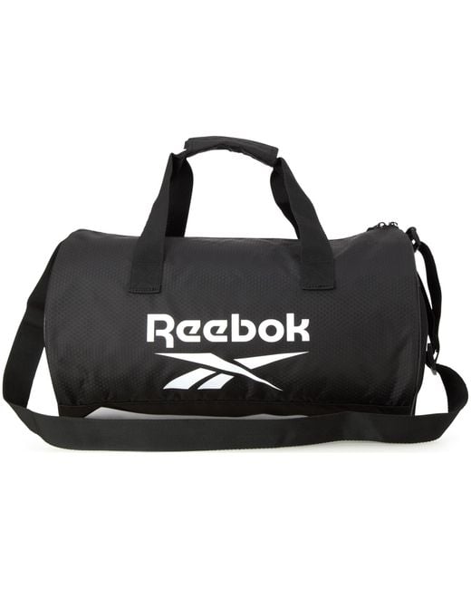 Reebok Black Plyo Sports Gym Bag - Lightweight Carry On Weekend Overnight Luggage For