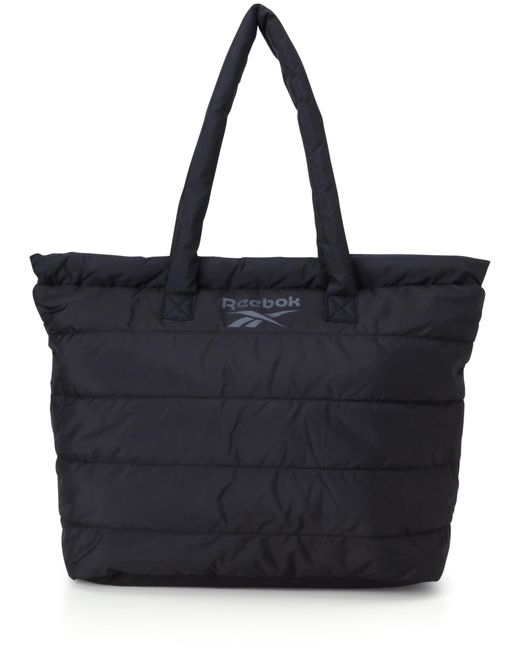 Reebok Black Tote Bag Gesteppt Carry-All Sport Gym Schultertasche Casual Geldbörse Handtasche