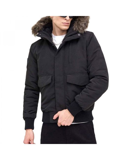 Superdry Everest Bomber-Steppjacke mit Kapuze Tiefschwarz XXL in Blue für Herren