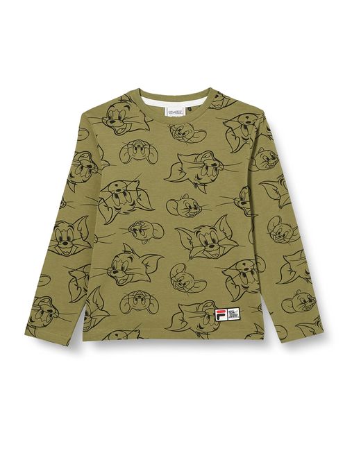 Topeka Tee Maglia a iche Lunghe T-Shirt di Fila in Green da Uomo