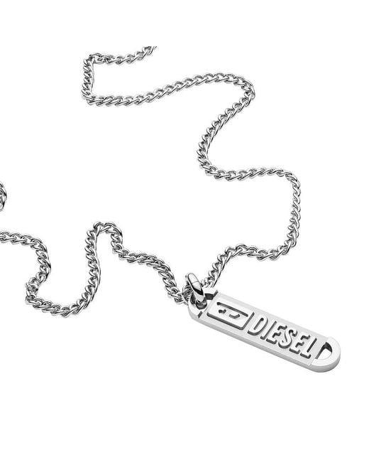 DIESEL Halskette mit Anhänger Edelstahl DX1228040 in Mettallic für Herren -  Lyst