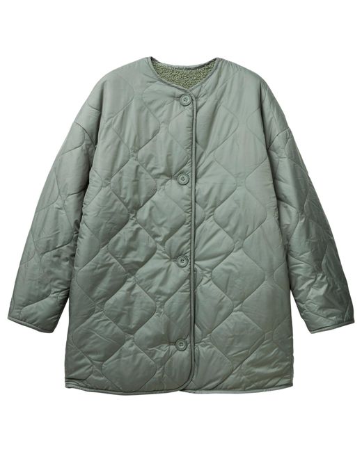 United Colors Of Benetton Damen Jacke – Strickjacke Mit Stehkragen, Größe XL, Farbe Milky White, Aus Baumwolle
