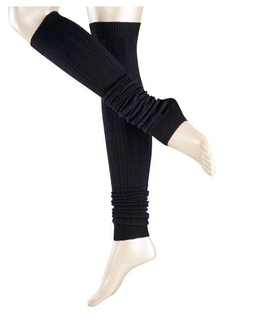 Esprit Black Rib W Lw Wool Thick Patterned 1 Pair Leg Warmer