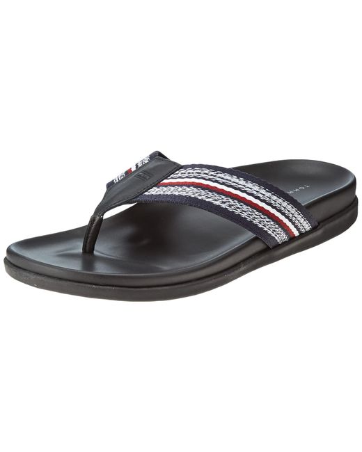 Tommy Hilfiger Black Toe Post Sandal Flip-flops for men