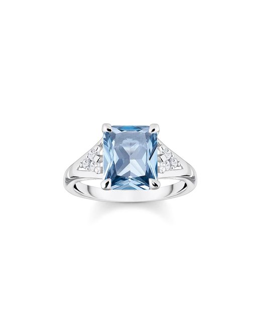 Thomas Sabo Blue Ring Aqua Stein Silber 925 Sterlingsilber TR2362-059-1